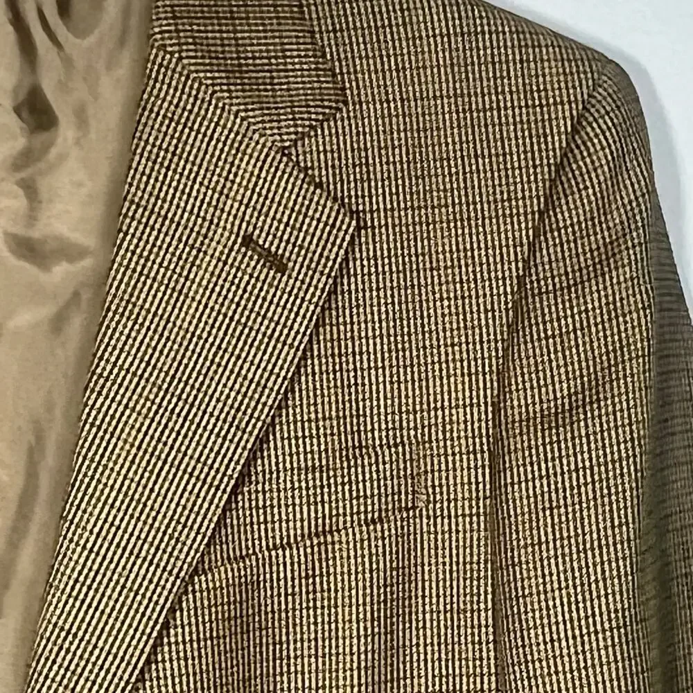 Vintage 90s Nautica Houndstooth Sports Coat Mens Size 41R Pure Wool Blazer